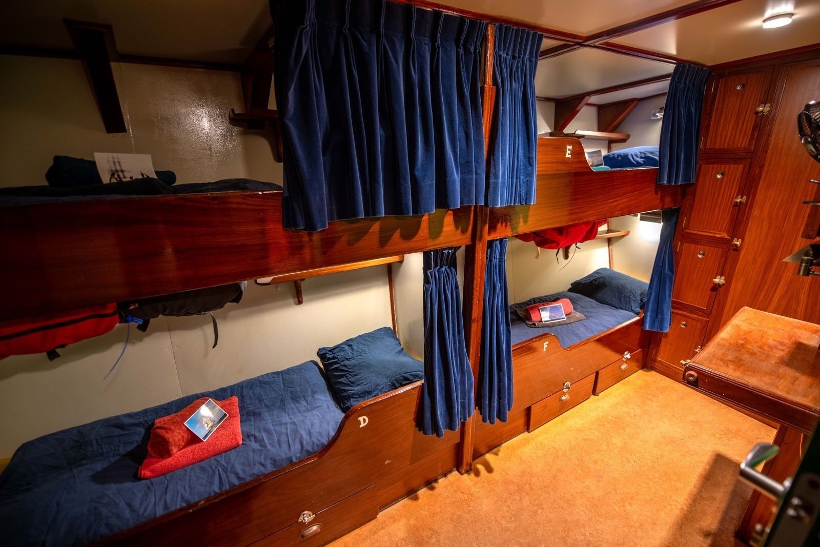 Inside-tall-ship-Bark-Europa-cabin-bunk-beds