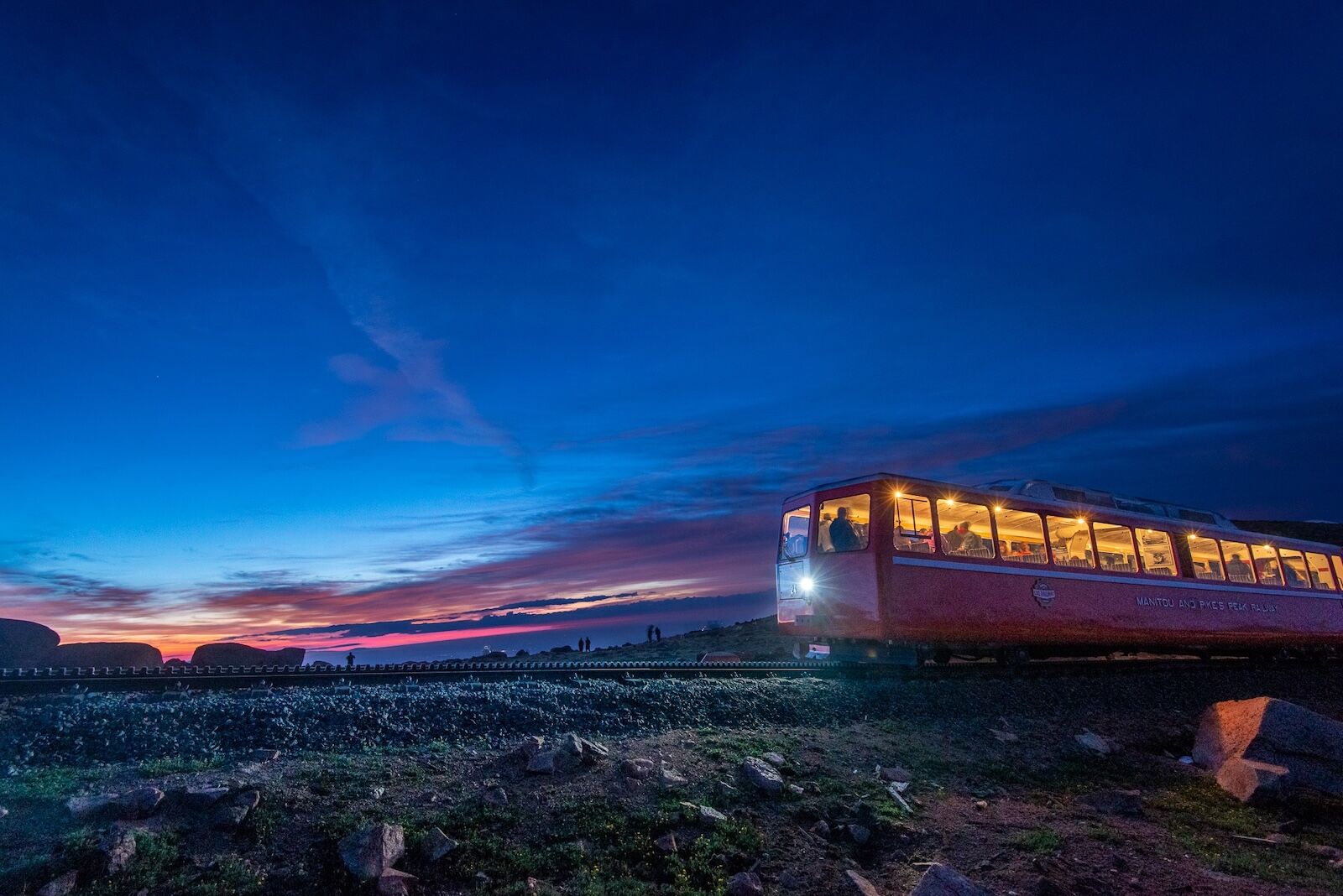 Pikes-Peak-Cog-Railway-train-night