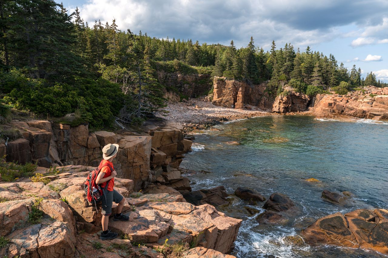 Hiker-in-Acadia-National-Park